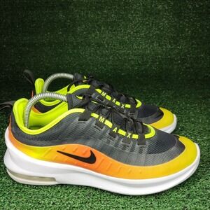 Nike Sneakers Kids 6.5Y Black Air Max Axis AV7590-001 Volt Orange Athletic Shoes